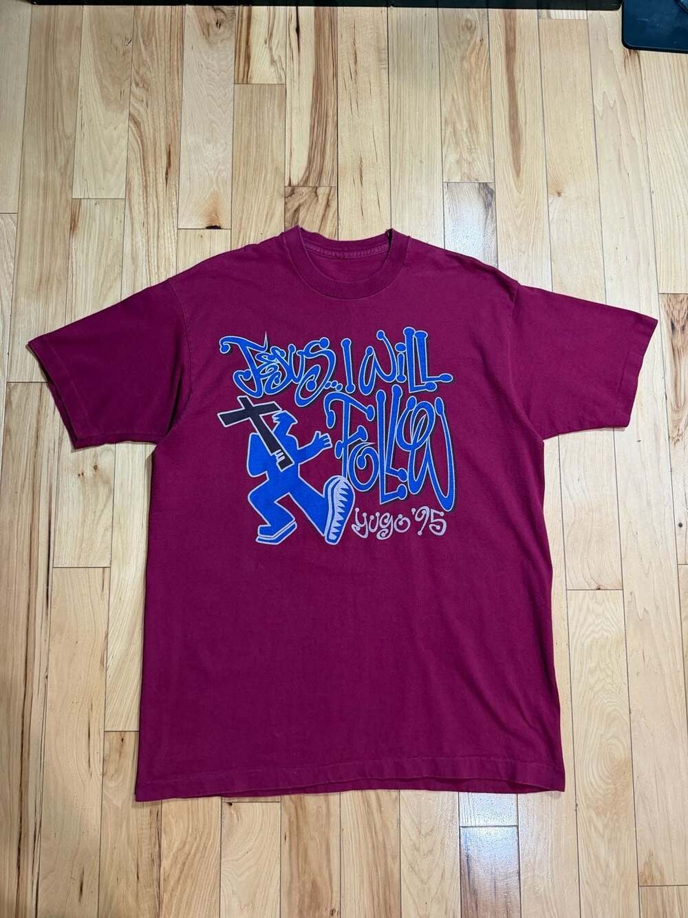 Vintage 1995 Jesus I Will Follow Graphic Tee